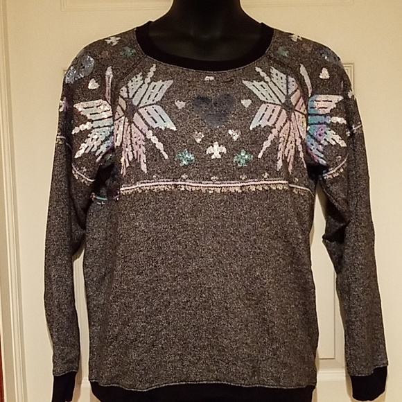 PINK SEQUIN SWEATER - Picture 1 of 6